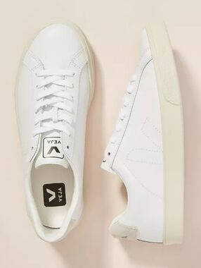 Veja Esplar White Leather Low-Top Sneakers Size 9 Tennis Shoe